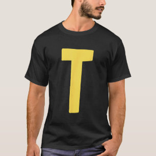 Letter T big and bold in yellow T-Shirt