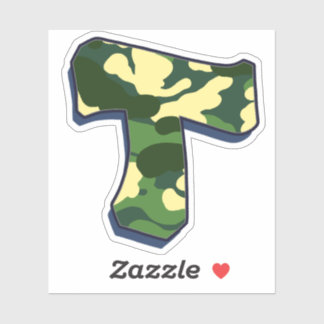 Letter T - Camo Green