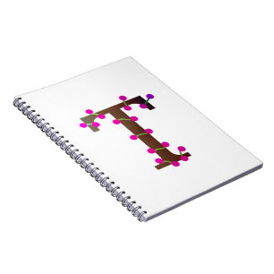 Letter T decorative initial on white Notebook