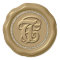 *~* Letter T Diamond Circle GOLD Wax Seal Stickers