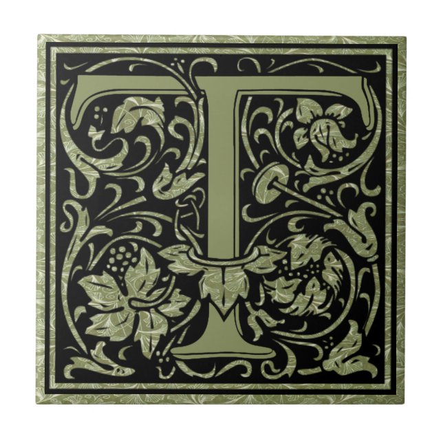 Letter T First Letter Monogram Tile (Front)