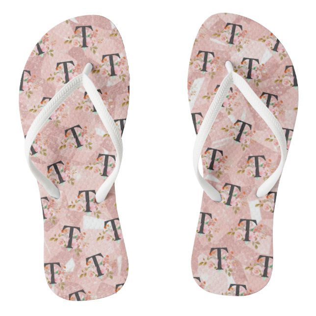 Letter T Flip Flops (Footbed)