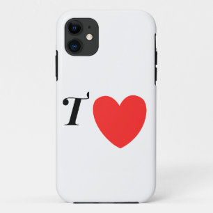 Letter T Heart - Valentine Initial Love Design iPhone 11 Case