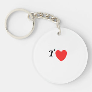 Letter T Heart - Valentine Initial Love Design Keychain