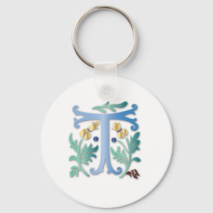 Letter T Monogram Keychain
