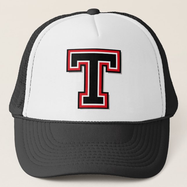 Letter "T" Monogram Trucker Hat (Front)