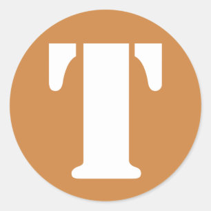 Letter T Peru Gold Stencil Alphabet by Janz Classic Round Sticker
