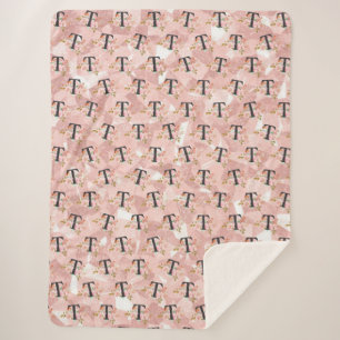 Letter T Sherpa Blanket