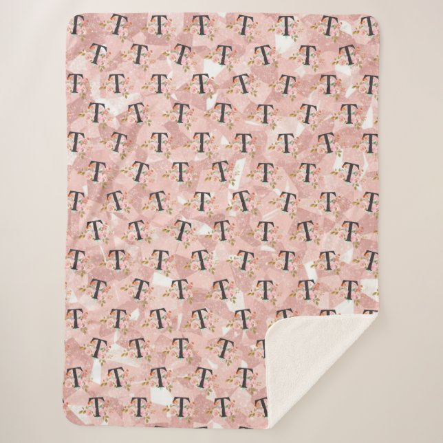 Letter T Sherpa Blanket (Front)