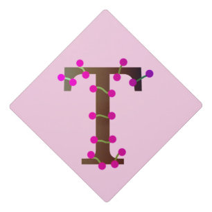 Letter T with deco on Graduation Cap Topper