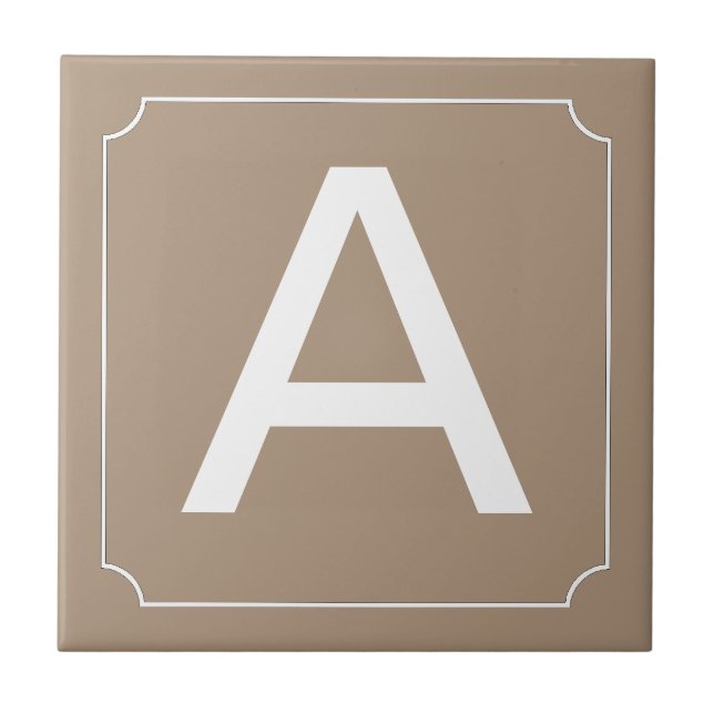 Letter Tile - Beige with frame (Front)