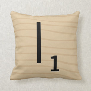 Letter Tile Pillow: Wood I/J (5 of 17) Throw Pillow