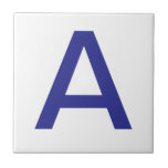 Letter Tiles - Blue on white<br><div class="desc">Ceramic letter tiles.  Upper or lower case letter tiles.  You customize with the letter or letters you need for your ceramic tile or mosaic sign.  Letter tile for signs,  house numbers</div>