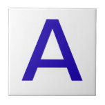 Letter Tiles - Blue on white<br><div class="desc">Ceramic letter tiles.  Upper or lower case letter tiles.  You customize with the letter or letters you need for your ceramic tile or mosaic sign.  Letter tile for signs,  house numbers</div>