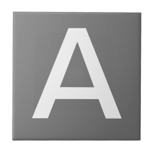 Letter Tiles- White on grey Tile