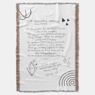 Letter to a Beautiful Woman Throw Blanket