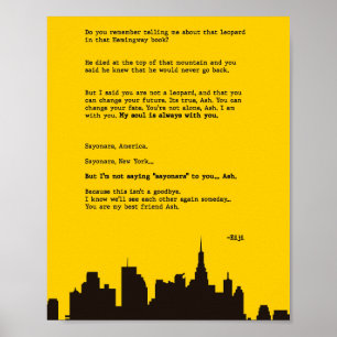 Letter to Ash Banana Fish Poster