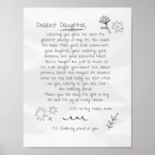 Letter to Daughter Poster