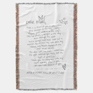 Letter to Mom Throw Blanket