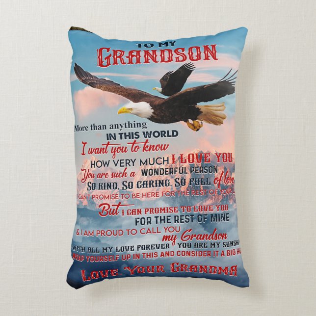 Letter To My Grandson Gift,Love Baby Boy Gift Idea Accent Pillow (Front(Vertical))