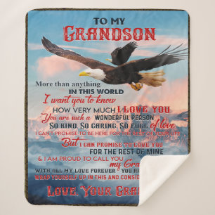 Letter To My Grandson Gift,Love Baby Boy Gift Idea Sherpa Blanket