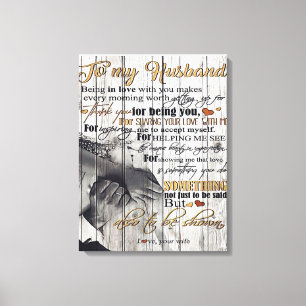 Letter To My Husband , Lovely Quotes Gift Canvas Print