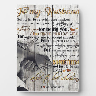 Letter To My Husband , Lovely Quotes Gift Plaque