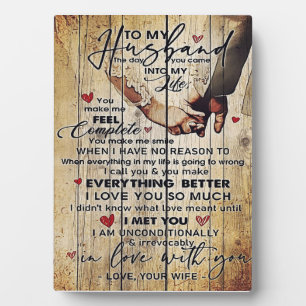 Letter To My Husband , Lovely Quotes Gift Plaque