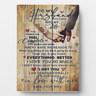 Letter To My Husband , Lovely Quotes Gift Plaque