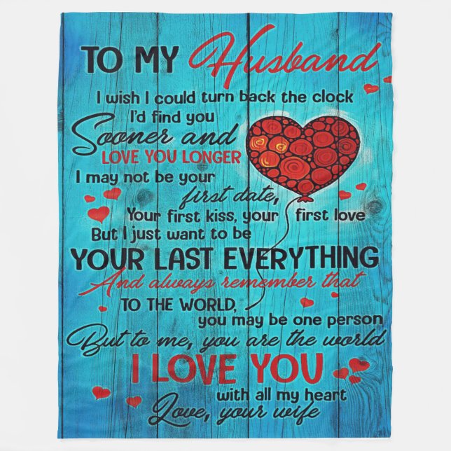 Letter To My Husband | Lovely To My Husband Gift Fleece Blanket (Front)