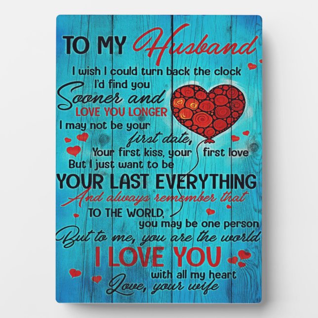 Letter To My Husband | Lovely To My Husband Gift Plaque (Front)