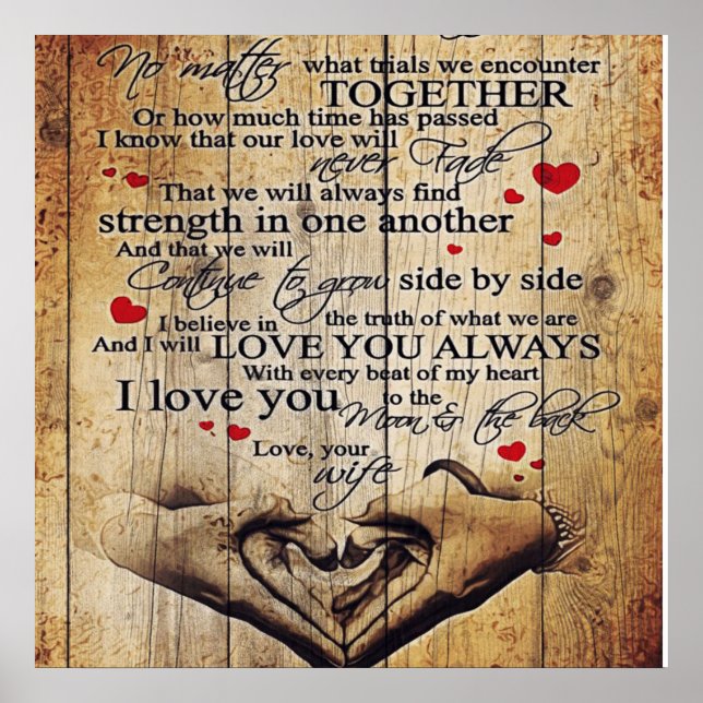 Letter To My Husband | Lovely To My Husband Gift Poster (Front)