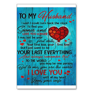 Letter To My Husband Lovely To My Husband Gift Table Number