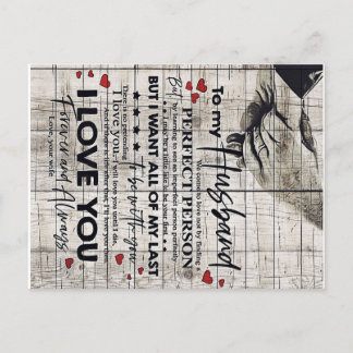 Letter To My Husband , New Home Gift Announcement Postcard