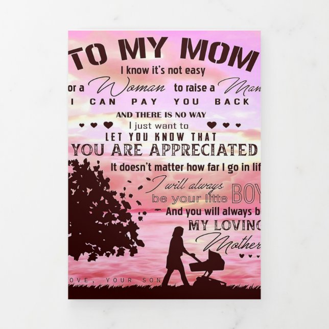 Letter To My Mom | Letter To Family Tri-Fold Announcement (Cover)