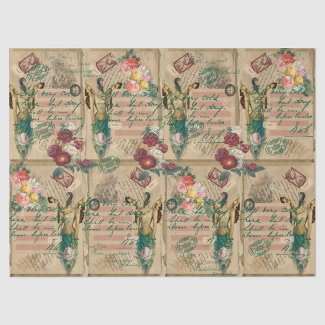 Letter to My Other Self Steampunk Themed Art Tissue Paper (Front)