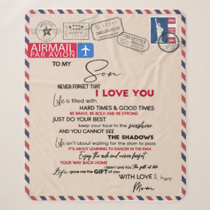 Letter To My Son From Mom Sherpa Blanket