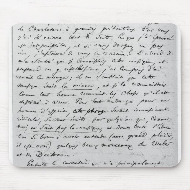 Letter to Richard Wagner  17th February 1860 Mouse Pad (Front)