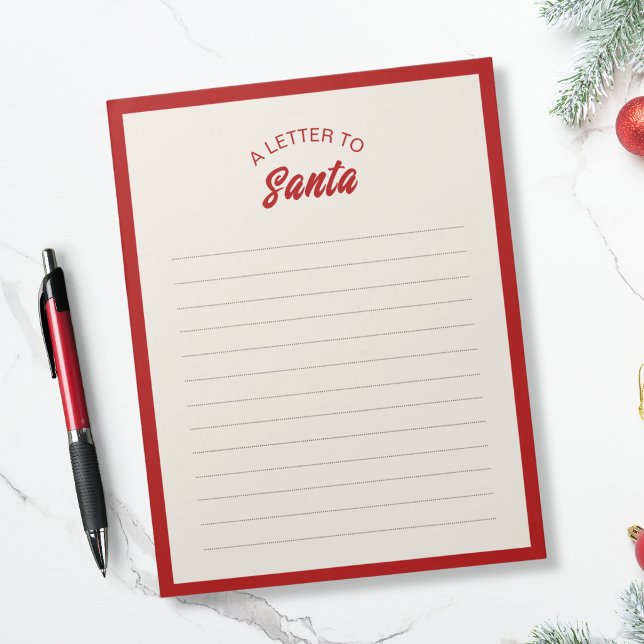 Letter to Santa - Classic Red Border Notepad (Creator Uploaded)