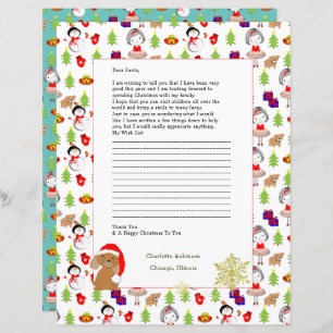 Letter to Santa Claus Cute Personalized Stationery