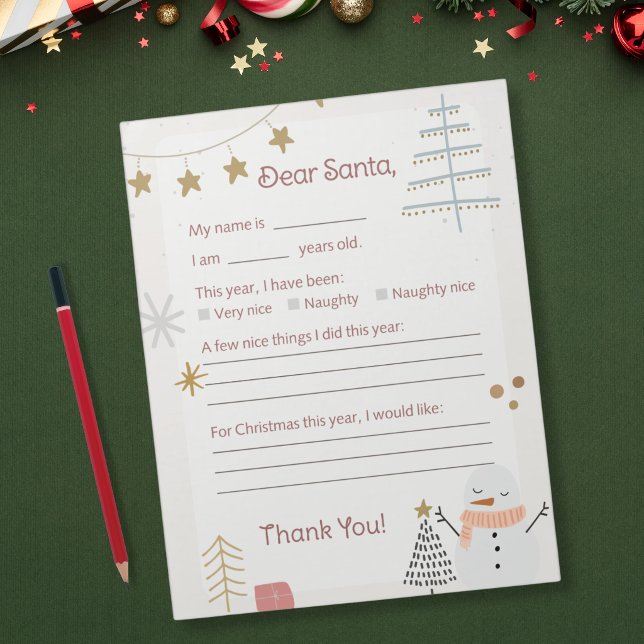 Letter to Santa - Cozy Christmas Notepad (Creator Uploaded)