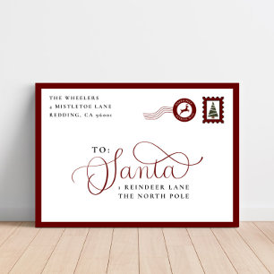 Letter To Santa Family Christmas Holiday Canvas Print