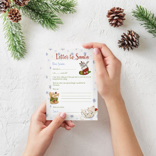 Letter To Santa Holiday Christmas Kittens Template