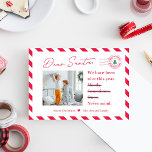 Letter To Santa Kids Christmas Photo Card<br><div class="desc">Celebrate the season with this modern and stylish card from Berry Berry Sweet. Matching items and more design options are available at our store: www.berryberrysweet.com. Design colours can be customized! Click "Customize Further" to change the design colours.</div>