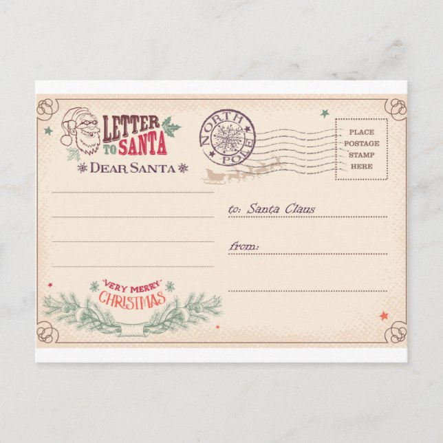 Letter To Santa Postcard (Front)