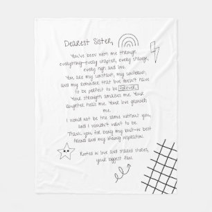 Letter to Sister Fleece Blanket