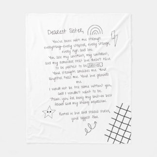 Letter to Sister Fleece Blanket