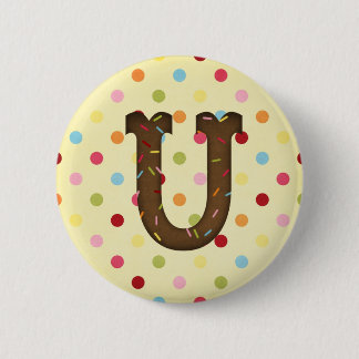 Letter U 2 Inch Round Button