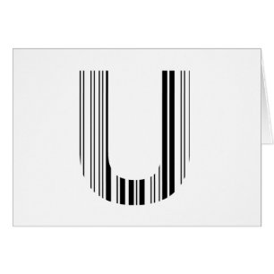 LETTER U BAR CODE First Initial Barcode Pattern