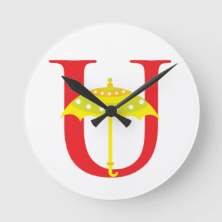 Letter U Initial Clock
